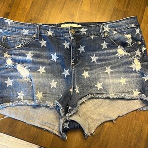 Torrid 22 Fourth of July 🇺🇸 Patriotic Star denim shorts Memorial Day Summer